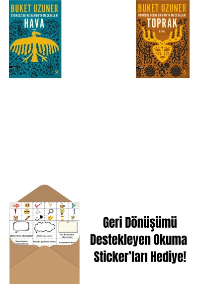Uyumsuz Defne Kaman'ın Maceraları - Hava + Uyumsuz Defne Kaman'ın Maceraları - Toprak + Okuma Sticker'ları