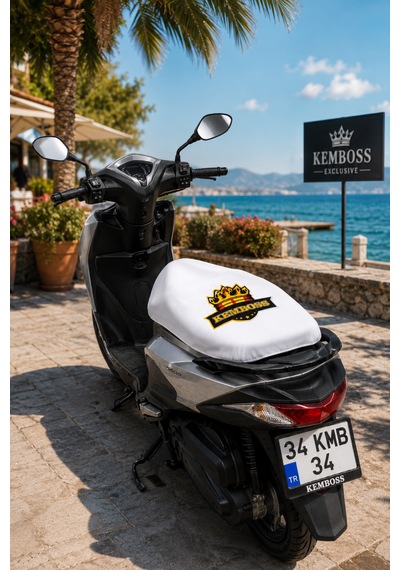 Universal Motor Sele Kılıfı Beyaz Lastikli Motosiklet Koltuk Koruyucu Sele Örtüsü