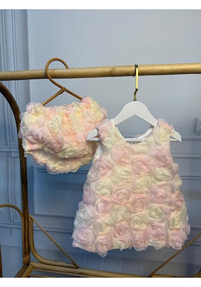 Ministok Rose Arkadan Bağlamalı Kız Bebek Takım Çok Renkli