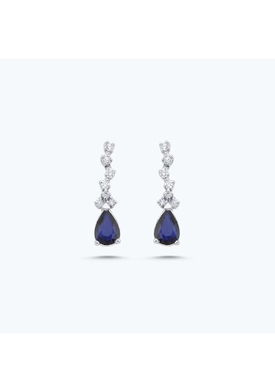Altınbaş Pırlanta Safir Damla Küpe Sa650s-14k Beyaz