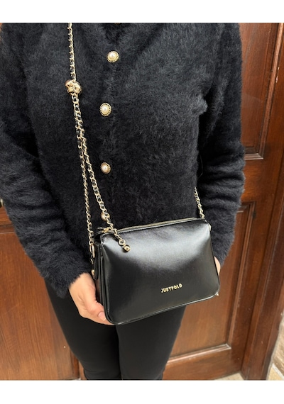 Just Polo Kadın Zincir Askılı Günlük Ve Özel Kullanıma Uygun Şık Tasarımlı Omuz & Çapraz Çanta Shoulder Bag Siyah