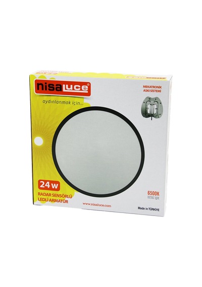 Nisaluce Eamp-106/b 24w Radar Sensörlü Ledli Armatür Beyaz Çerçeve Mekatronik Askı Sistemi 6500k - 2160lm 5570