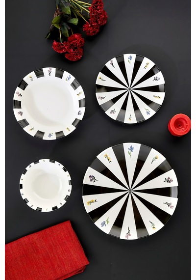 Cooker Noirelle 24 Parça Porselen Yemek Takımı Ckr4277 Siyah