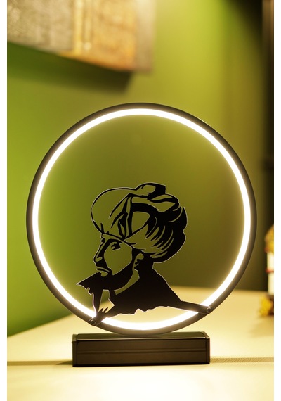 Fatih Sultan Mehmet Silüetli Metal Led Masa Lambası Tarihi Figürlü Dekoratif Gece Lambası Fatıhsultanmehmet