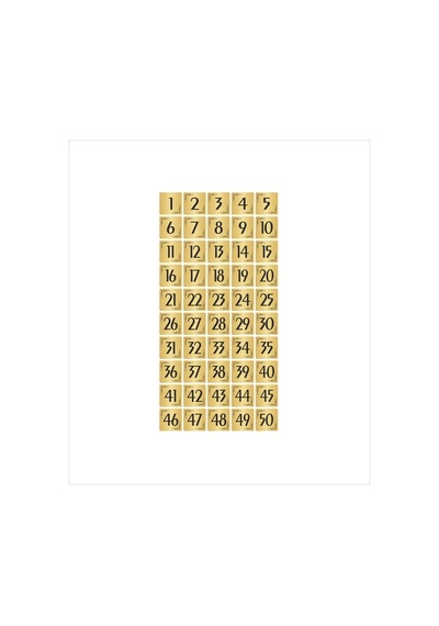 Metal Kapı Masa Dolap Numarası Levha 3,5x3,5cm Altın Renk 50 Adet 1 50