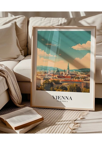 Çerçevesiz Poster Viyana Şehir Manzarası