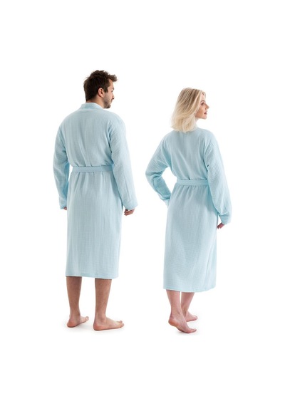 Unisex Kimono Müslin Bornoz + Havlu Seti Mint-mınt Mint