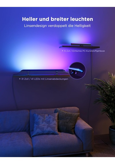 Govee Led Lightbar, 31 İnç Rgbıc Tv Işık Şeridi, 70-85 İnç Tv'ler İçin Tv Arka Işığı, Dekorasyon İçin Işık Çubuğu, Alexa Ve Google Assistant İle Çalışır, 2 Paket Siyah Govee Led Lightbar, 31 İnç Rgbıc Tv Işık Şeridi, 70-85 İnç Tv'ler İçin Tv Arka Işığı, Dekorasyon İçin Işık Çubuğu, Alexa Ve Google Assistant İle Çalışır, 2 Paket Siyah