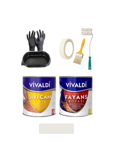 Fayans Boyası Seti Sıvı Cam Ve Uygulama Seti Tezgah,mermer,banyo,mutfak Boyama Seti Buzsaçağı 1 Lt 1 L