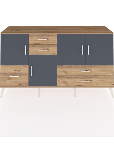 Hyperion Konsol 4 Raflı 5 Çekmeceli 4 Kapaklı 176x44x99 Çam-antra Çam-antrasit/çam Hyperion Konsol 4 Raflı 5 Çekmeceli 4 Kapaklı 176x44x99 Çam-antra Çam-antrasit/çam