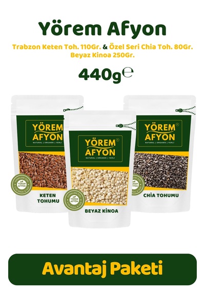 Yörem Afyon Sağlıklı Yaşam İçin Süper Avantajlı Besin Seti 440gr.