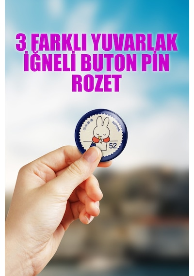 Y2k Japon Miffy Cute Rozet Çanta Süsü Rozet İğneli Buton Rozet Seti 3 Adet Üçlü