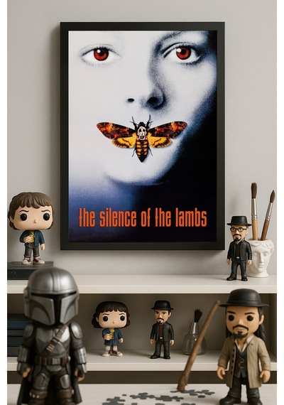 Kuzuların Sessizliği Siyah Ahşap Çerçeveli Poster, Dekoratif Film Duvar Tablosu