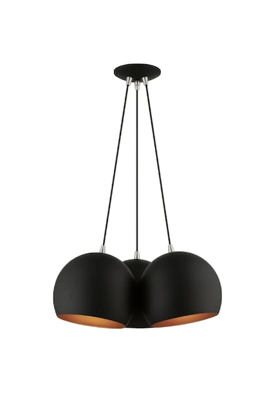 Mylights  Retro  Sarkıt Avize Siyah Rustik Metal Üçlü Küre  Sarkı