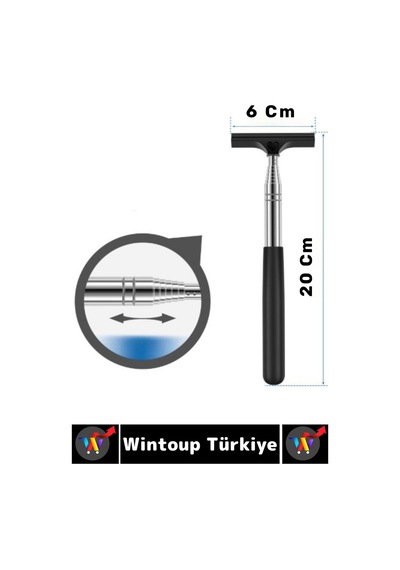 Kompakt Araç İç Dış Temizlik Yan Ayna Dikiz Aynası Silecek 90 Cm Uzayabilen Teleskopik Cam Sileceği