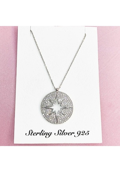 Oriental Kuyumculuk Jewellery Taşlı Kutup Yıldızı Gümüş Kolye Gümüş