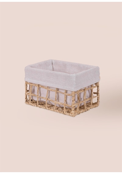 The Mia Braid Hasır Organizer Sepet Naturel 22x14x13 Cm