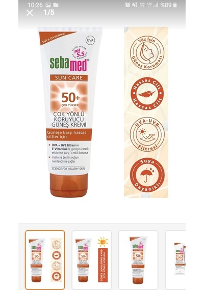 Sun Care +50 Güneş Kremi 75ml