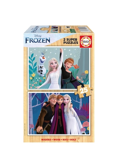 Educa 2x25 Parça Disney Frozen Kız Çocuk Ahşap Puzzle 3-5 Yaş 1 Adet
