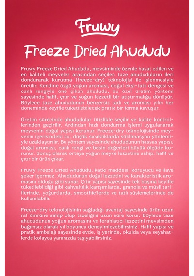 Freeze Dried Ahududu Kova Dondurularak Kurutulmuş Ahududu Diğer
