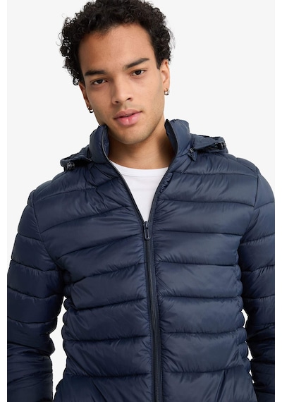 Defacto Su Geçirmez Slim Fit Dar Kesim Kapüşonlu Fermuarlı Şişme Mont N4661az25aunv175 Lacivert