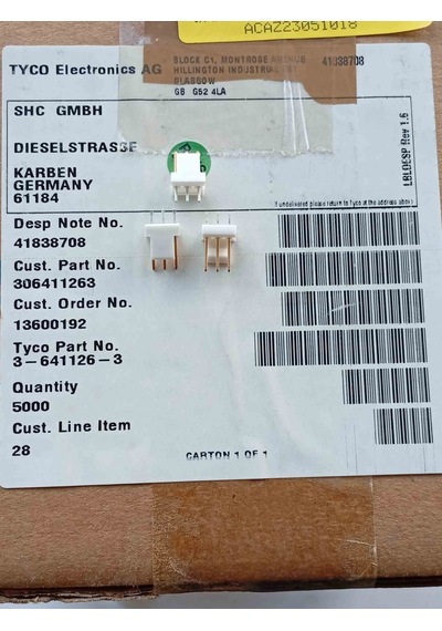 3-641126-3 3pin Tyco Konnektör 3 Adet
