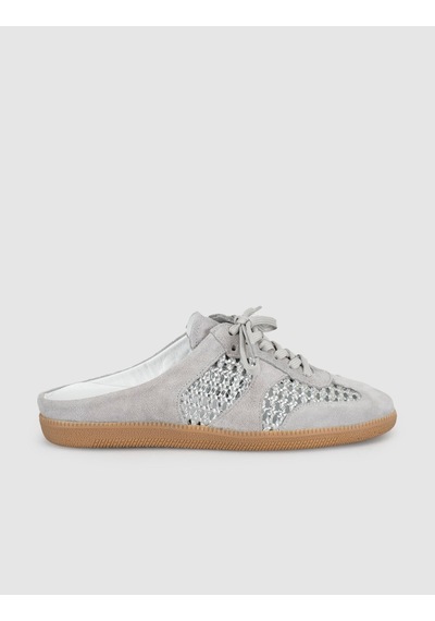 Gri Süet Deri Kadın Mule Sneaker