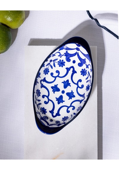 Madame Coco Reve Bleu Ellis Oval Tabak - 19 Cm - Mavi/beyaz 8684427225264 Çok Renkli