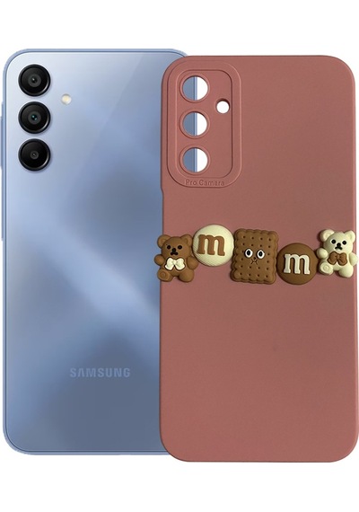Samsung Galaxy Uyumlu A15 Kılıf 3d M Bear Kamera Korumalı Silikon Kapak