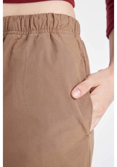 DeFacto Coool Straight Fit Poplin Pantolon Basic Düz Cepli Lastikli Bel Bağcıklı D3764AX24AUBN533