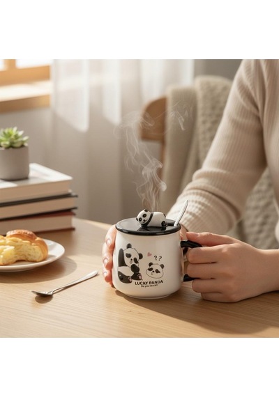 3d Kabartmalı 400ml Sevimli Panda Kupa Bardak Diğer