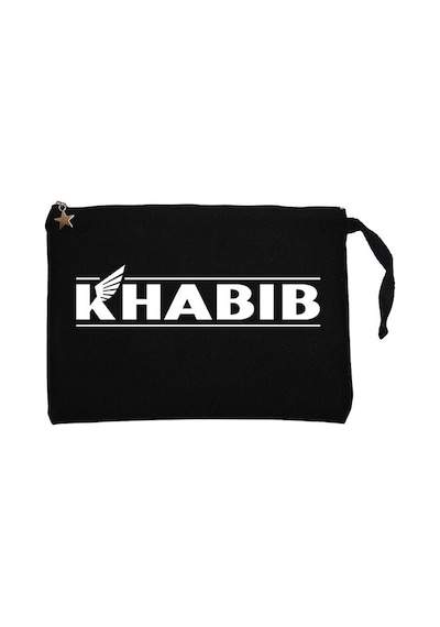 Khabib Logotype Siyah Clutch Astarlı Cüzdan / El Çantası Siyah