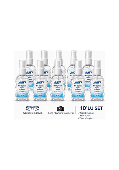 Gözlük Camı Temizleme Spreyi 10 Adet, Kamera Lensi Temizleme, Tv Ekranı Temizleme 50ml