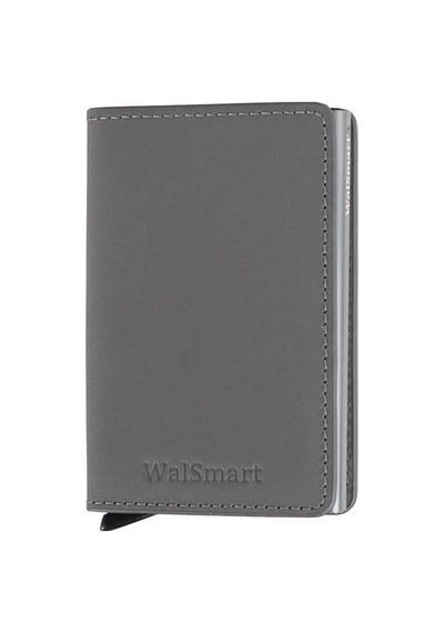 Walsmart Book Cotton Akıllı Mekanizmalı Deri Cüzdan Gri