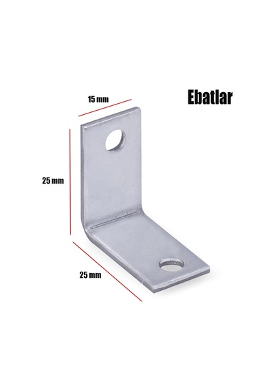 Mobilya Dolap Köşe Bağlantı Sabitleme L Demir Gönye 25x25x15 Mm 25 Adet