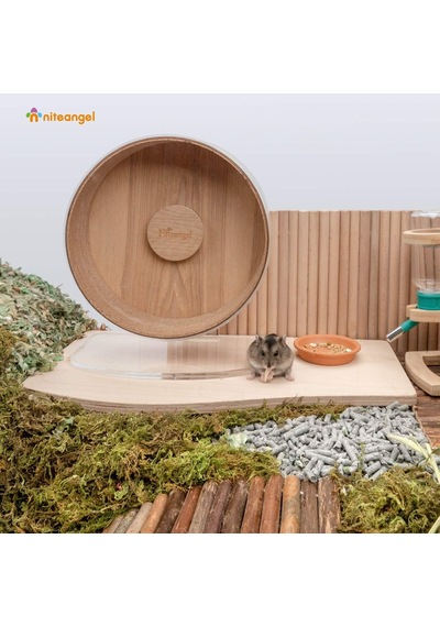 Hamster Play Ahşap Platform Yemek Kasesi İçecek Şişesi Ve Diğer Kafes Aksesuarları İçin Dalga - 17,78 Cm Yükseklik