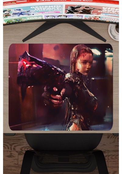 Dijital Savaşçı Kadın V3 48x40 Xl Gaming Kauçuk Kaymaz Taban Mouse Pad Fare Altlığı