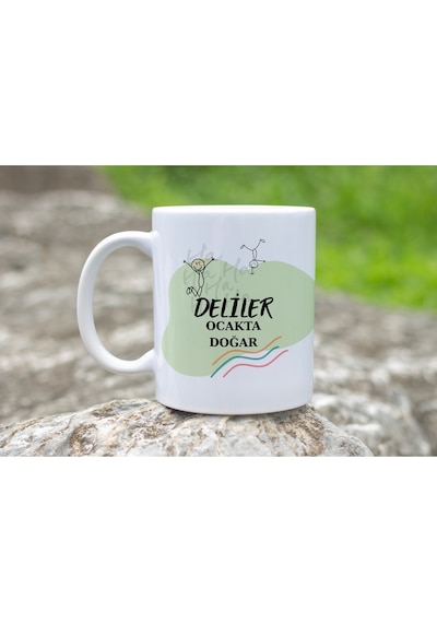 Deliler Ocakta Doğar Yazılı Doğum Günü Kupa Bardak Neşeli Ve Eğlenceli Ruhlara Özel Hediye Beyaz