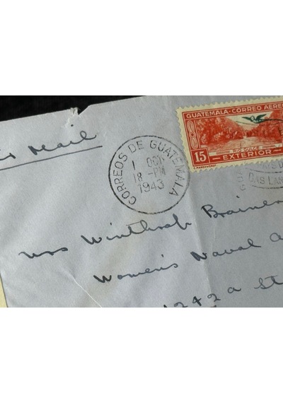 Guatemala 1943 Postadan Geçmiş 1,3 Centavos Ve 5,15 Centavos Correo Aereo Pullu Zarf