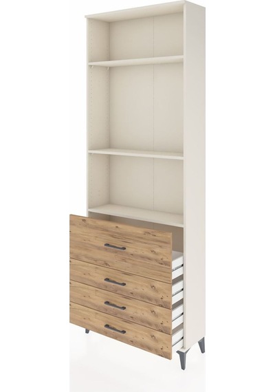 Arges Dolap 3 Raflı 4 Çekmeceli 88x30x243 Aytaşı-çam Aytaşı