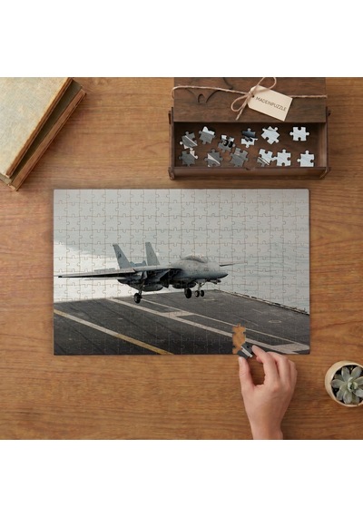 Pistten Havalanan Savaş Uçağı Tasarımı 240 Parça Ahşap Puzzle Ahşap Kutuda Mpy20282
