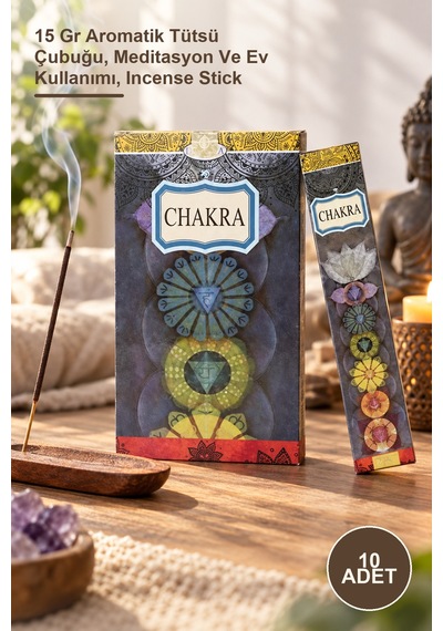10 Adet Chakra Aromalı Çubuk Tütsü 15 Gr Aromatik Tütsü Çubuğu, Meditasyon Ve Ev Kullanımı, Incense Stick