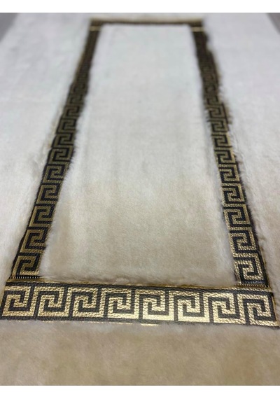 Meram Kaymaz Taban, Emici 2'li Ultra Lüks Deri Detaylı Banyo Paspası Seti Cappucino 60x100 Cm Ve 50x60 Cm Çok Renkli