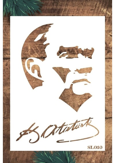 Kk Swords Stencil Tasarım Sl010 Atatürk - Dekoratif Duvar, Eşya, Fayans,kumaş Boyama Şablonları 21x30 Cm Sl01000000002