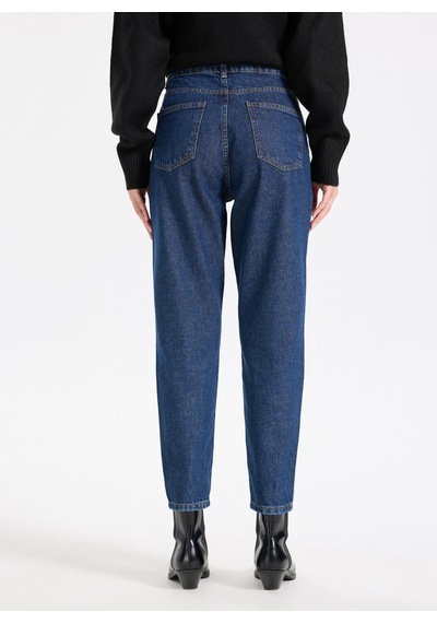Jeep Mavi Kadın Mom Fit Yıkamalı Denim Pantolon J5wl-pnt7030 İndigo