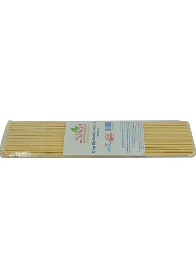 Lokmanavm Çöp Şiş Bambu Şişleri 25 Cm Takribi 100 Adet 1 Paket