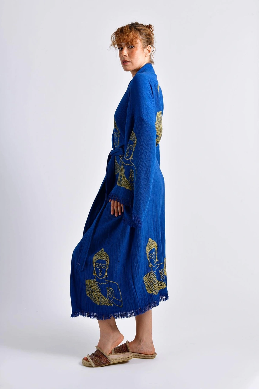Brandsmithshop Mavi Serenity Buddha Kimono Çok Renkli