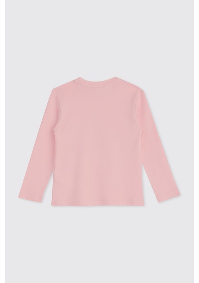 Panço Kız Çocuk Çiçek Desenli Pijama Takımı Pembe