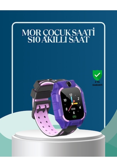 S10 Mor Çocuk Takip Saati Elektronik Bariyer Ve Sesli Mesaj Destekli