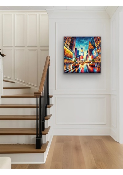 New York Times Meydanı Kanvas Tablo 90x90cm